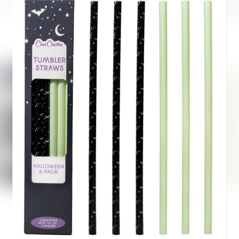 Char Charms Halloween 40 oz Straws Set Of 6